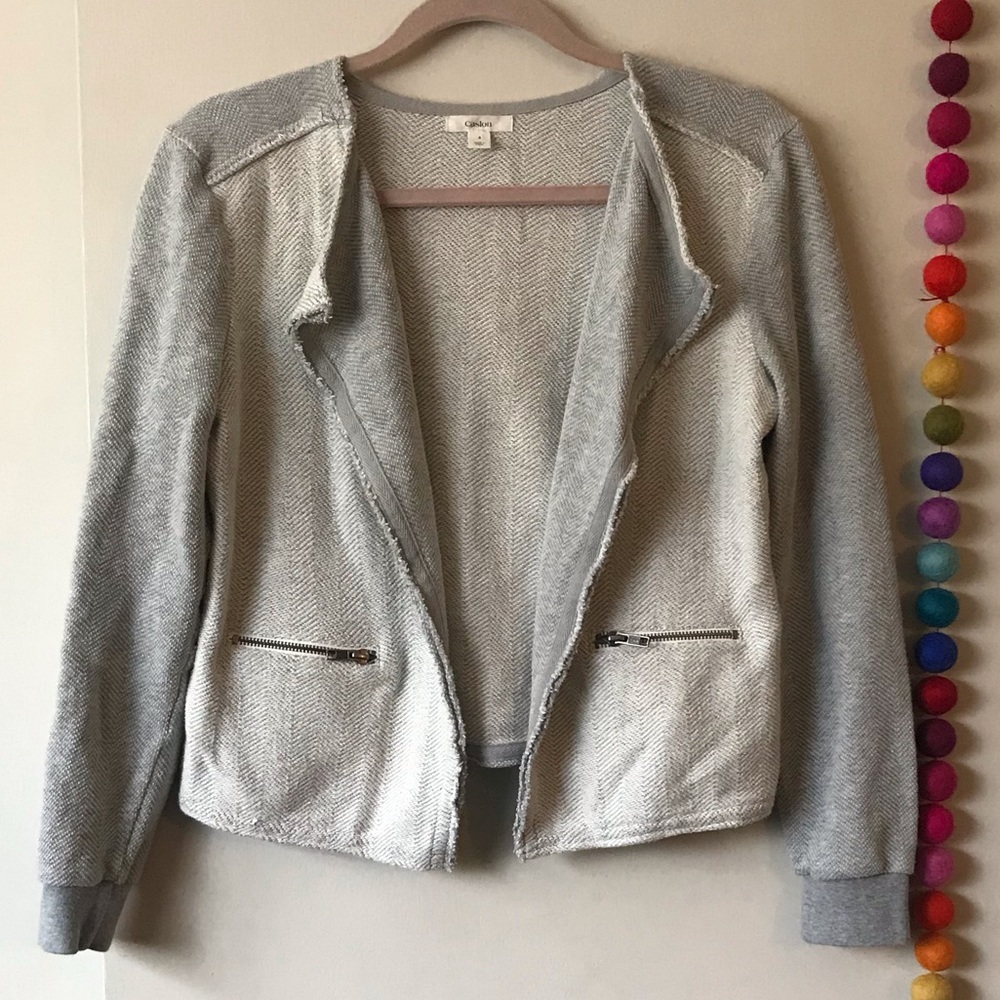 Caslon gray cotton knit blazer S